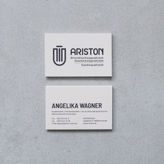 Kanzlei Ariston - liz design, Elisabeth Poth, Corporate Design_Visitenkarten Kanzlei Ariston - liz design, Elisabeth Poth, Corporate Design_Visitenkarten